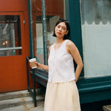 MIJAS bow tie linen blouse