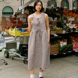 EDAM bow tie sleeveless linen dress