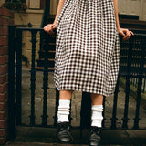 EDAM bow tie sleeveless linen dress