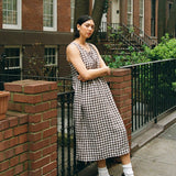 EDAM bow tie sleeveless linen dress