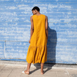 PATNA drop ruffle linen dress - notPERFECTLINEN