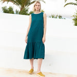 PATNA drop ruffle linen dress - notPERFECTLINEN