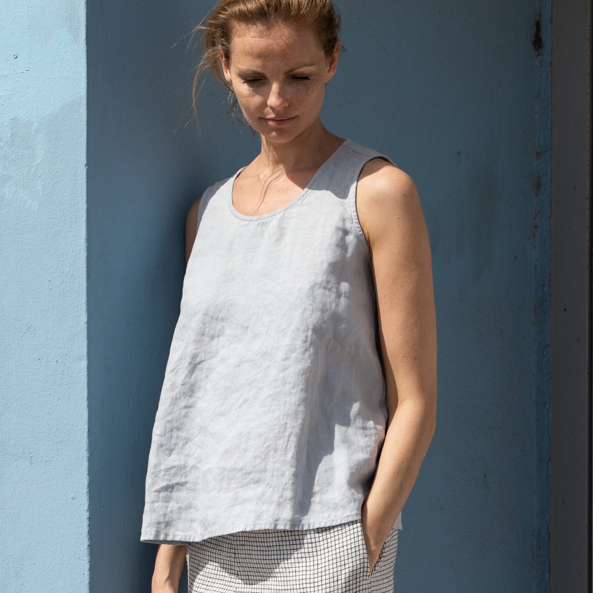 PRAGUE swing linen tank top - notperfectlinen