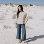 PUGLIA straight cut cropped linen pants - notperfectlinen