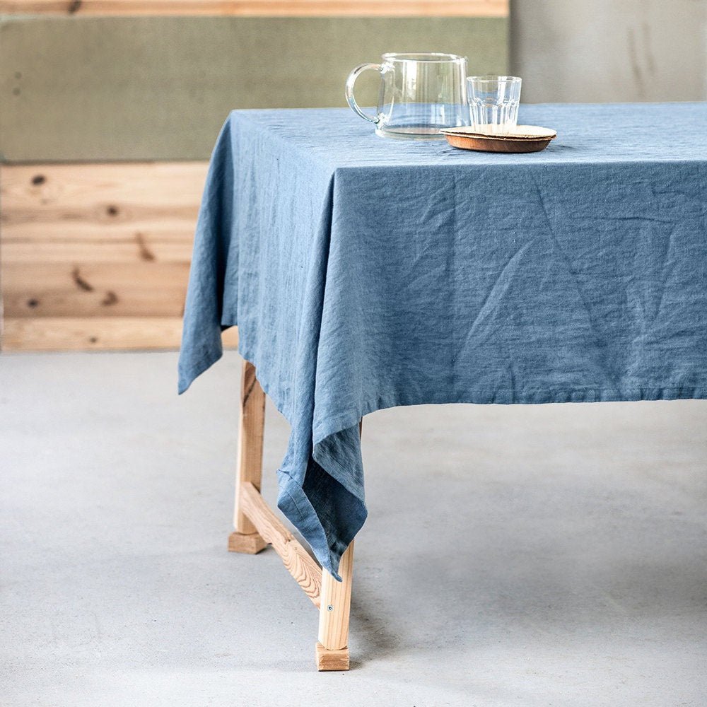 R: Linen tablecloth (220x138 cm | 86.6x54.3 in) (Color: Charcoal Blue) - notPERFECTLINEN