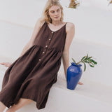 SARAH button down slip linen dress - notPERFECTLINEN