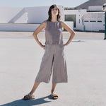 WELS midi linen wide leg pants - notPERFECTLINEN EU
