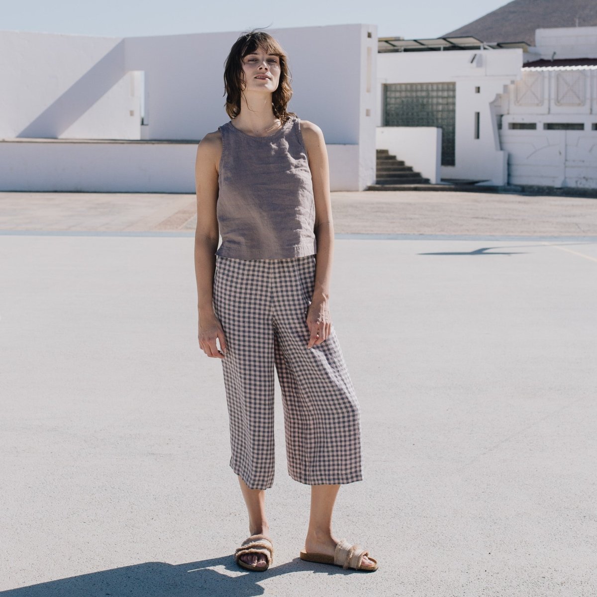 WELS midi linen wide leg pants - notPERFECTLINEN EU