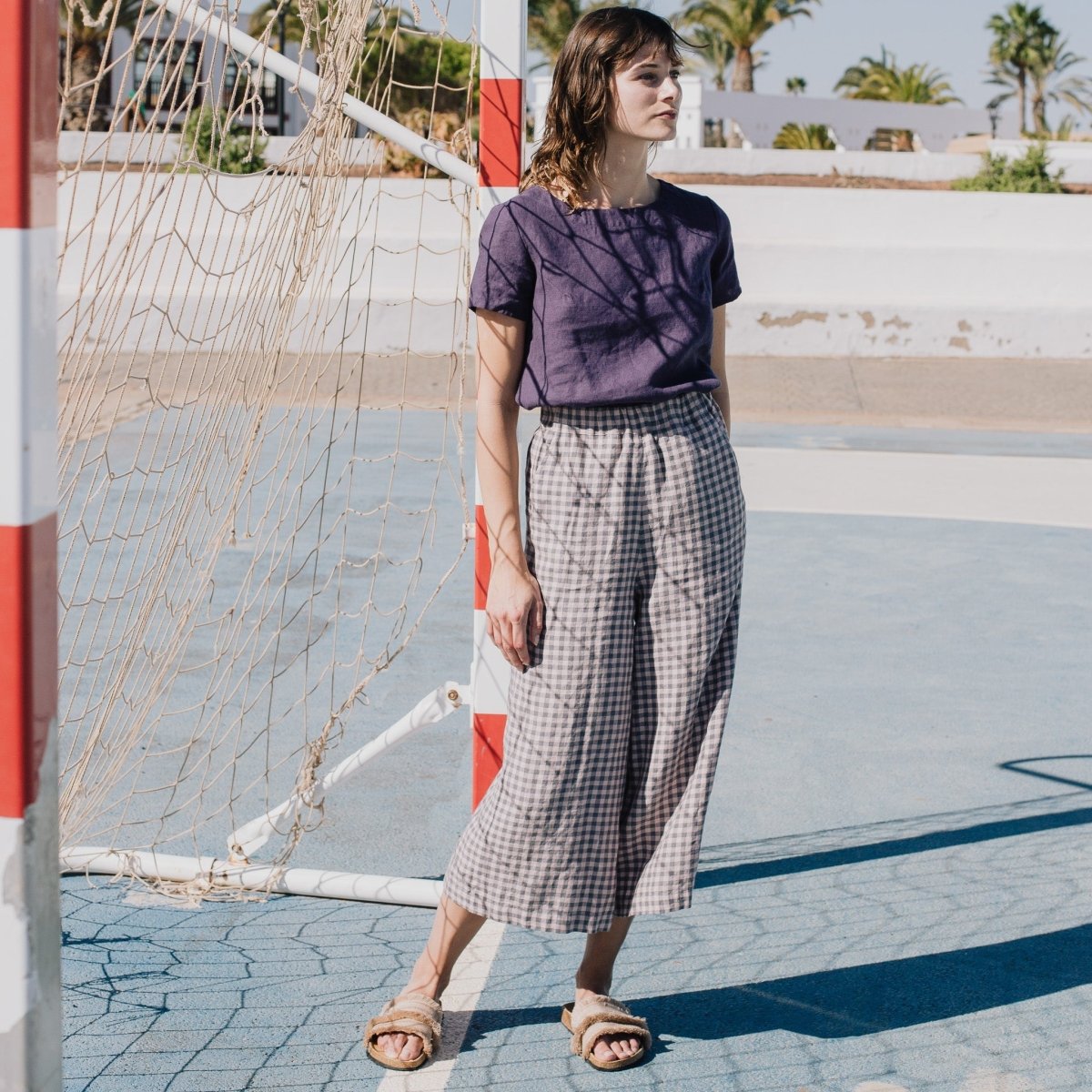 WELS midi linen wide leg pants - notPERFECTLINEN EU