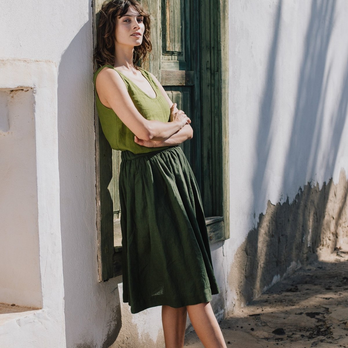 Linen Midi Skirt 1950s CITY – notPERFECTLINEN