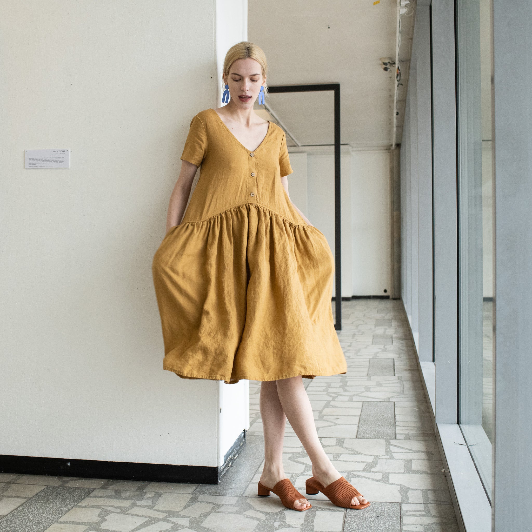 Oversized Linen Dress - VOLUME-3 Short Sleeves – notPERFECTLINEN