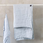 Set of 2 - Large linen waffle bath towel / Washed linen bath sheet / READY TO SHIP