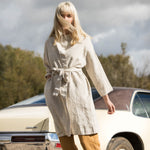 Linen coat AMSTERDAM in heavy linen/ Washed and soft linen wrap coat / Long linen jacket available in 5 heavy linen colors