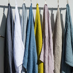 Large linen waffle bath towel / in white / READY TO SHIP / Set of 1-2-3-4