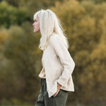 Wrap linen jacket STOCKHOLM in heavy linen/ Washed and soft linen wrap jacket / Short linen jacket