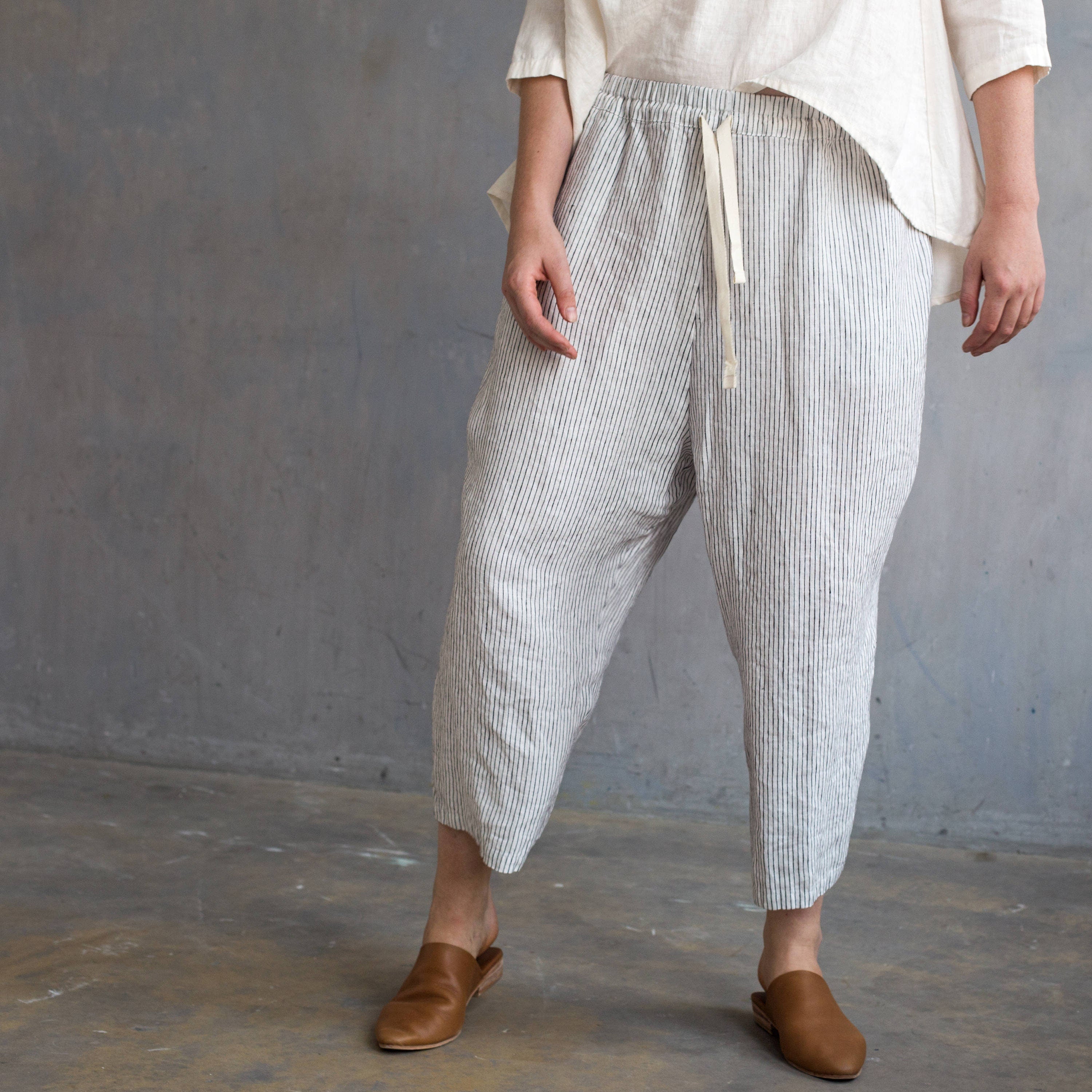 TOKYO drop crotch linen pants - notPERFECTLINEN