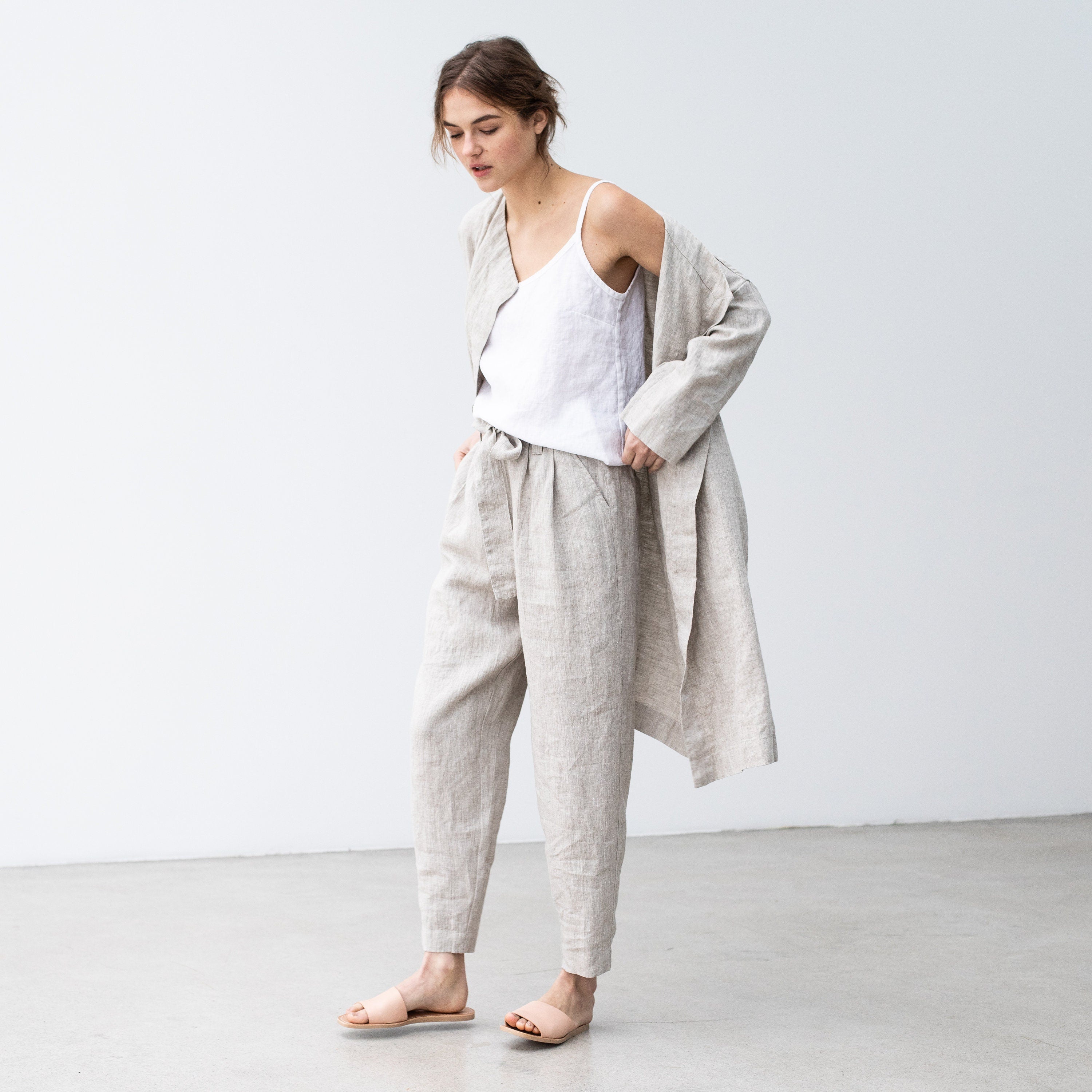 Loose linen Pants - BOYFRIEND Pleated – notPERFECTLINEN