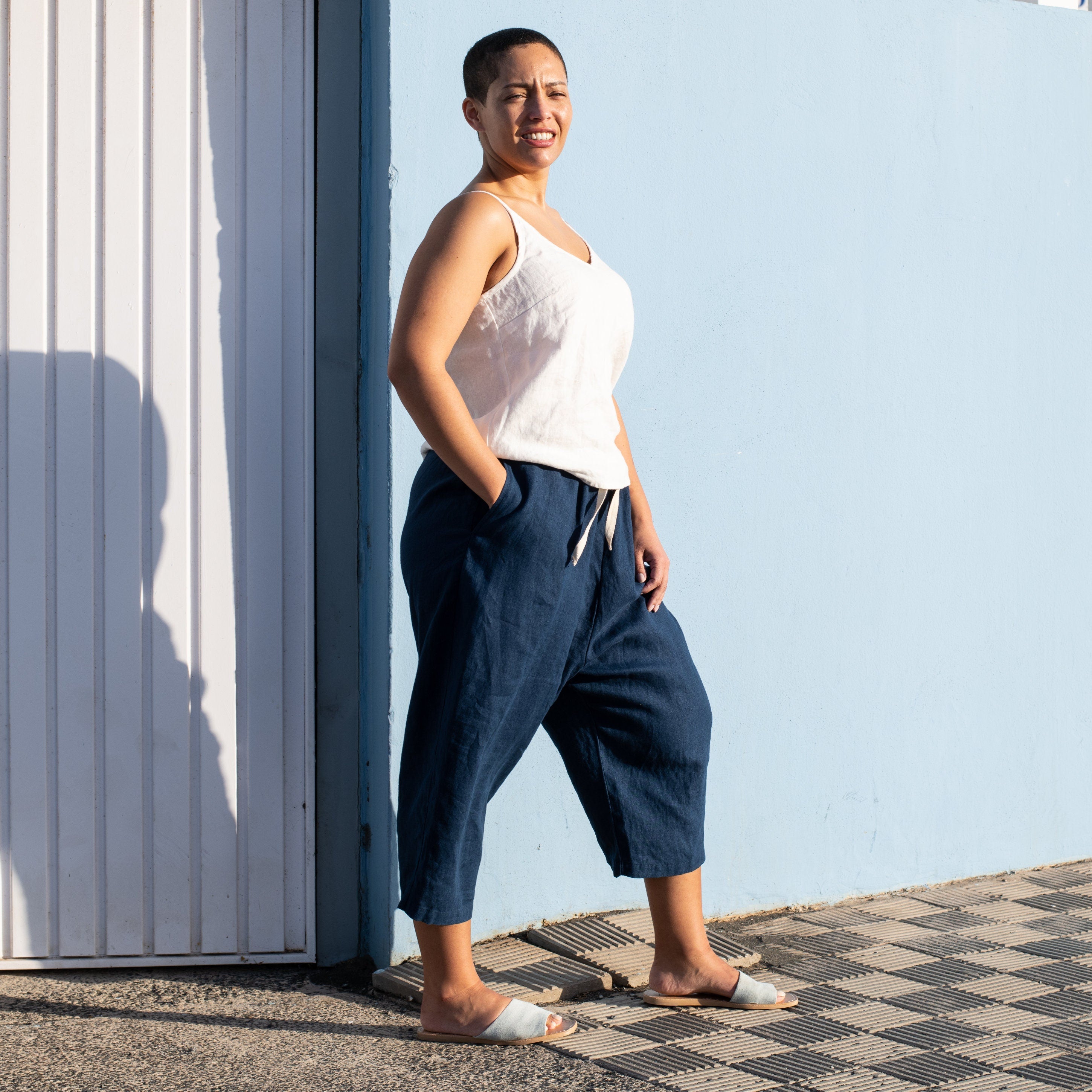 TOKYO drop crotch linen pants - notPERFECTLINEN