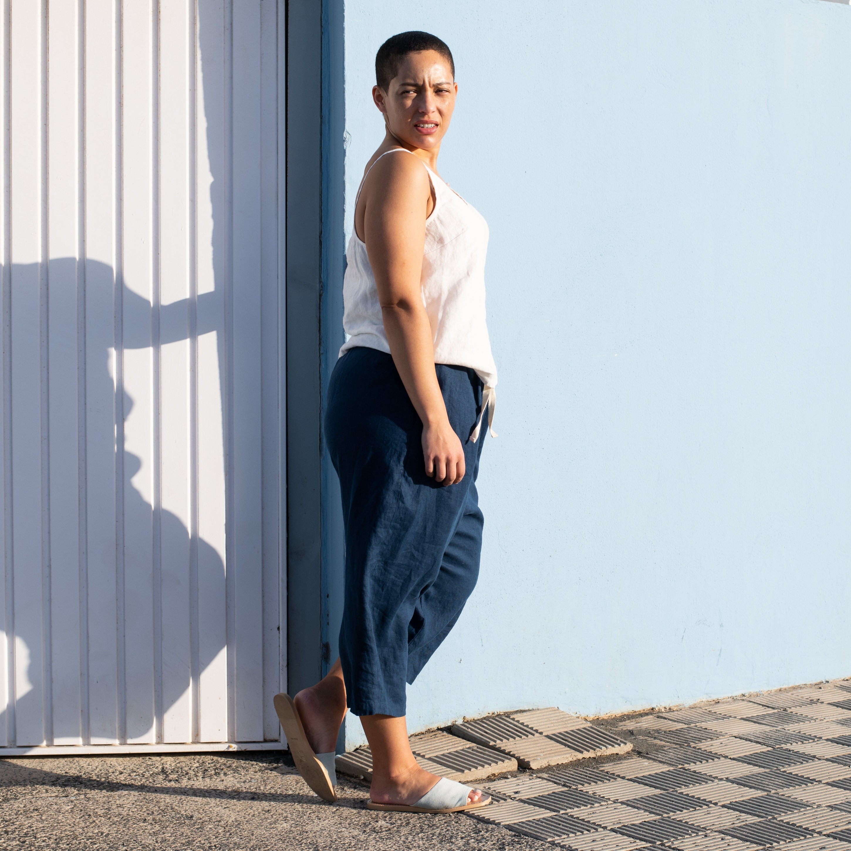 TOKYO drop crotch linen pants - notPERFECTLINEN