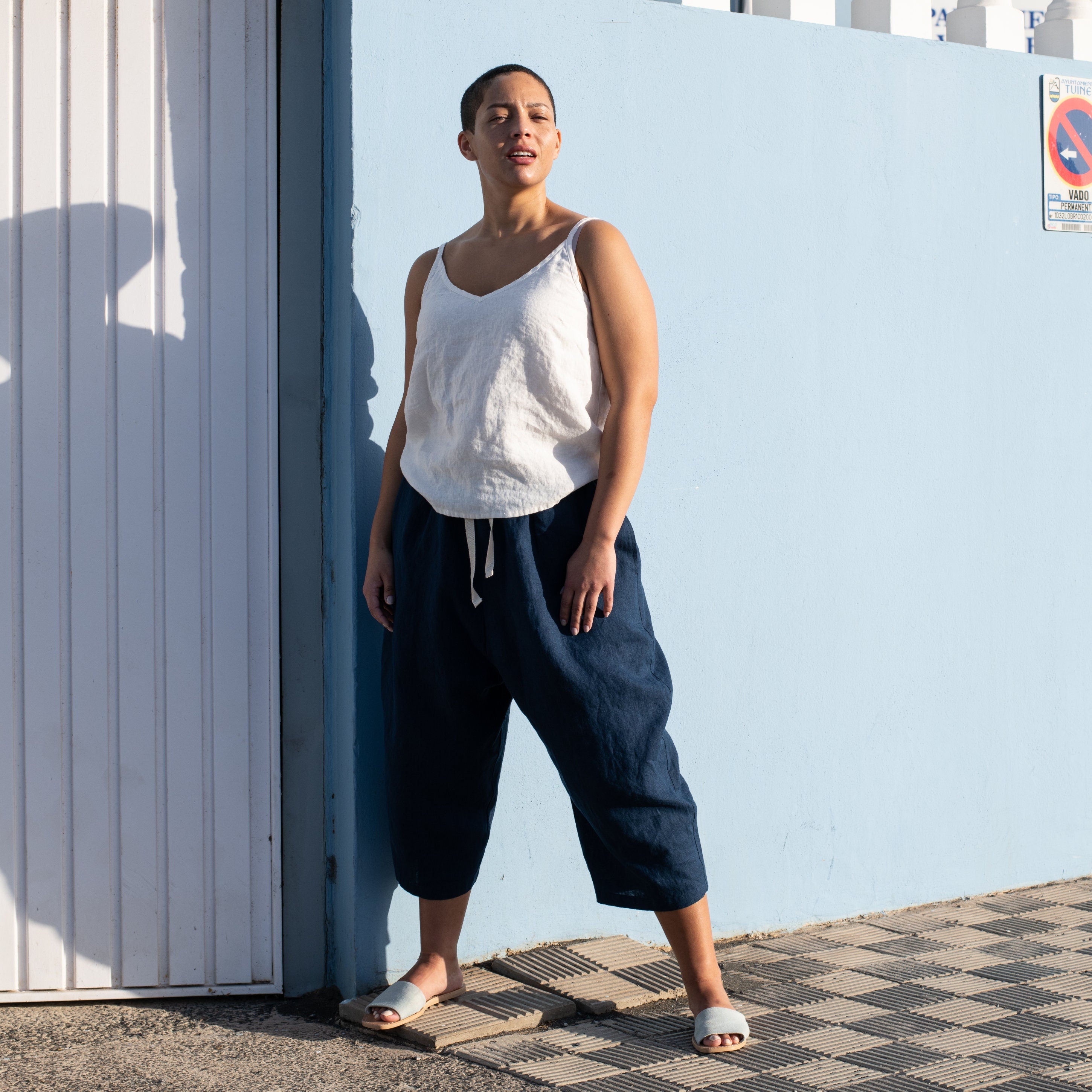 TOKYO drop crotch linen pants - notPERFECTLINEN
