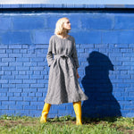 Linen dress RENNES with drop shoulder long sleeves /Oversized loose fitting / Washed linen tunic