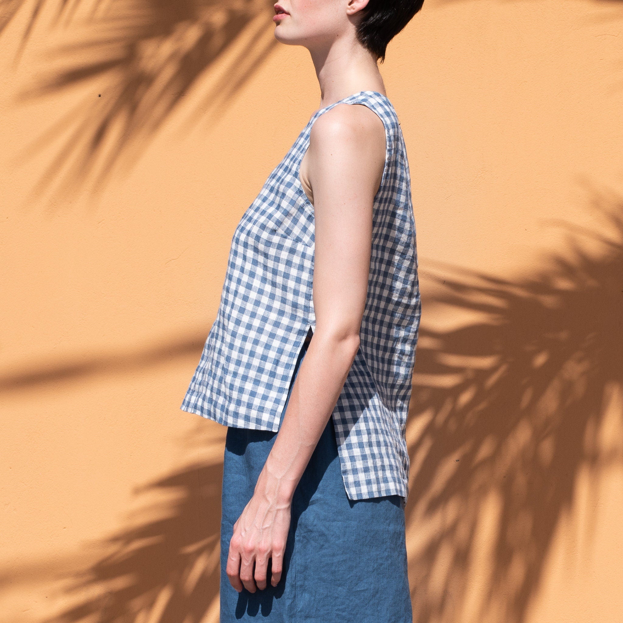 Linen tank top MALMO in light weight linen