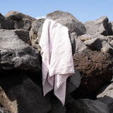 Large linen waffle bath towel in Ashes of Rose (READY TO SHIP) - notPERFECTLINEN