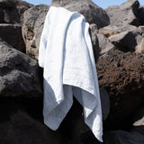 Large linen waffle bath towel in Ice Blue (READY TO SHIP) - notPERFECTLINEN