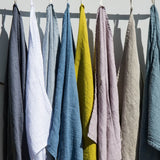 Linen Waffle Bath Towel Gift Sets in Aqua Green - notPERFECTLINEN