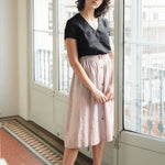 MARSEILLE linen front snap skirt - notPERFECTLINEN