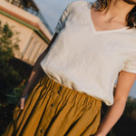 MARSEILLE linen front snap skirt - notPERFECTLINEN