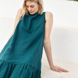 PATNA drop ruffle linen dress - notPERFECTLINEN