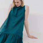 PATNA drop ruffle linen dress - notPERFECTLINEN