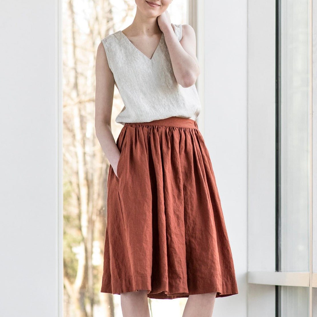 TEST PRODUCT for TESTING order history NOTE and SIZE (1950s CITY flat front linen skirt) - notPERFECTLINEN
