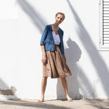 TEST PRODUCT for TESTING order history NOTE and SIZE (1950s CITY flat front linen skirt) - notPERFECTLINEN