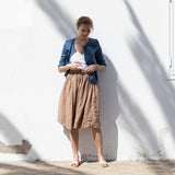 TEST PRODUCT for TESTING order history NOTE and SIZE (1950s CITY flat front linen skirt) - notPERFECTLINEN