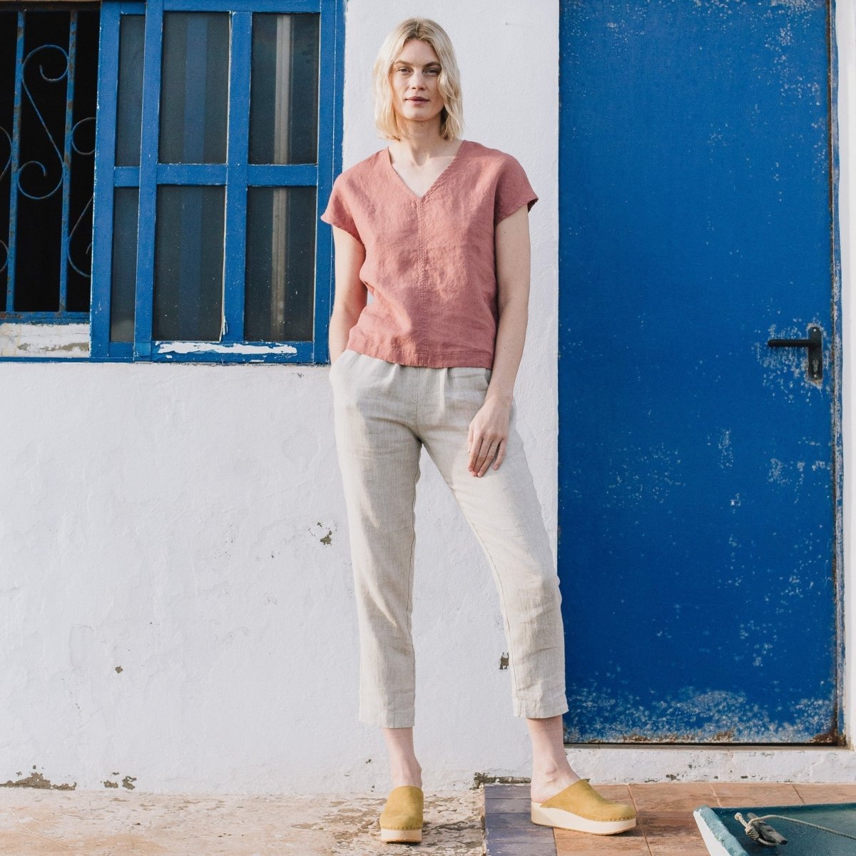 Mira Linen Drawstring Pants • Shop American Threads Women's Trendy
